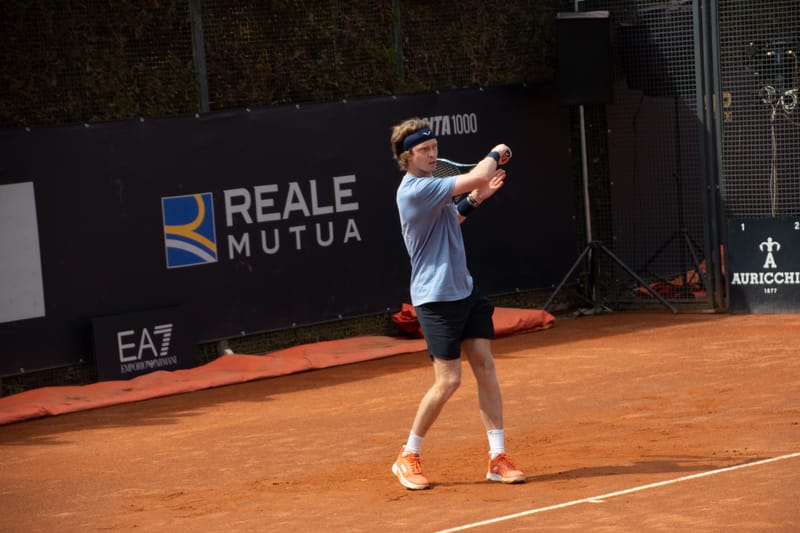 Andrey Rublev - Practice sessions and match at Internazionali di Tennis Roma (Foro Italico)