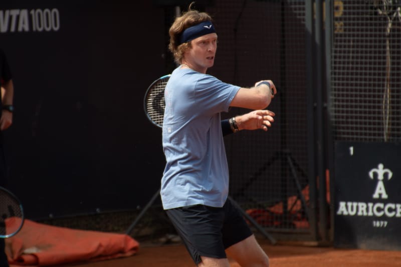 Andrey Rublev - Practice sessions and match at Internazionali di Tennis Roma (Foro Italico)