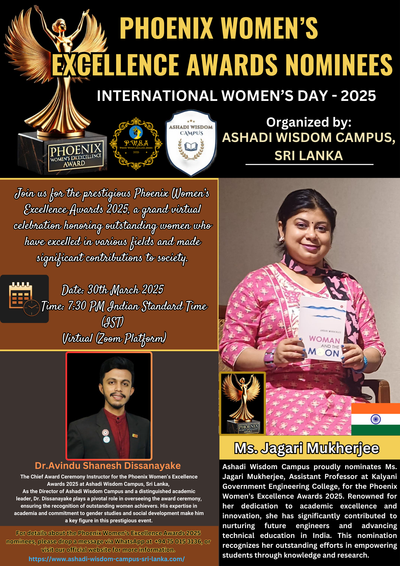 Phoenix Women’s Excellence Awards 2025 Nominee: Ms. Jagari Mukherjee