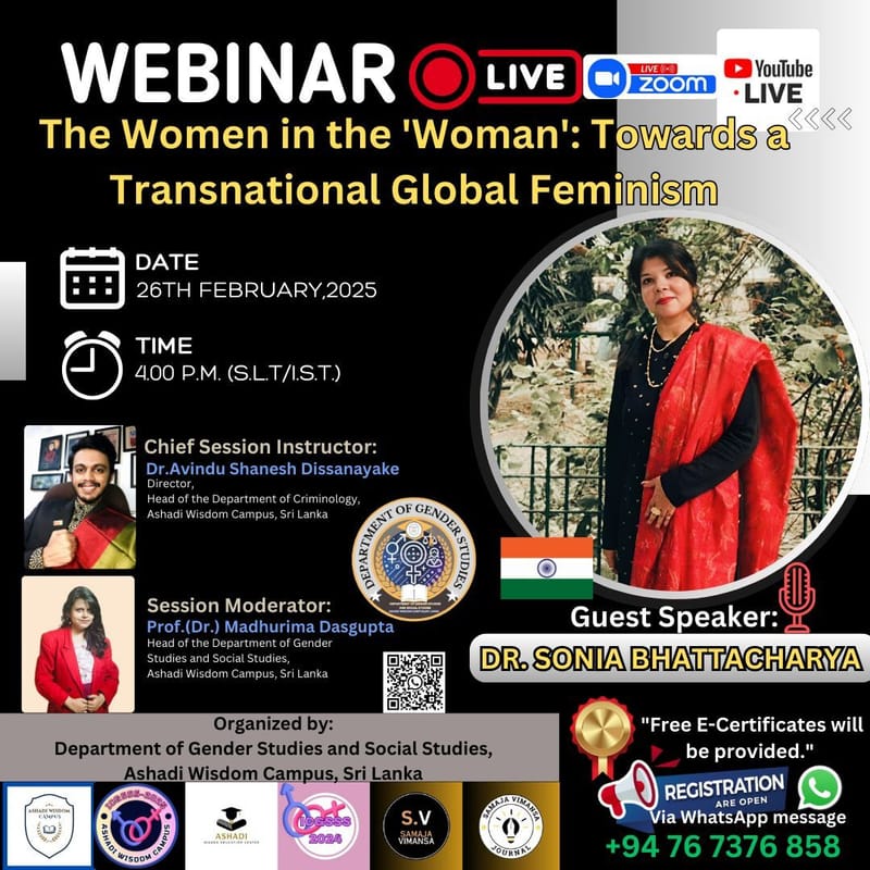 🌍✨ Webinar: "The Women in the 'Woman': Towards a Transnational Global Feminism" ✨🌍