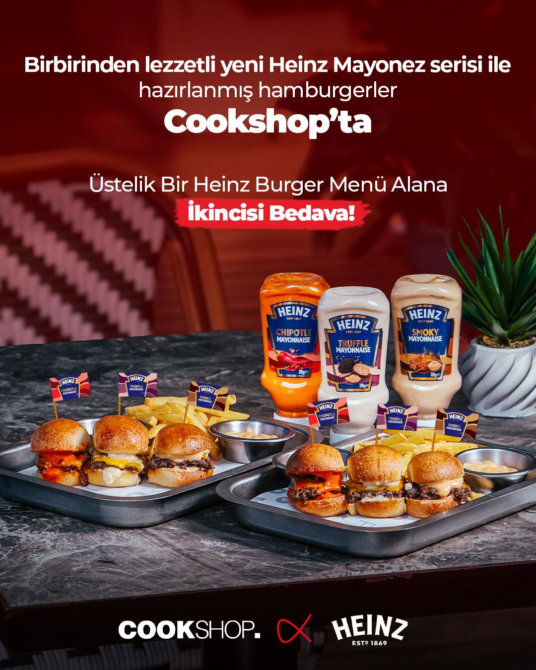 Cookshop ve Heinz’dan Dünya Hamburger Günü’nde Lezzeti Paylaşan İş Birliği : 1 +1 Burger Menü