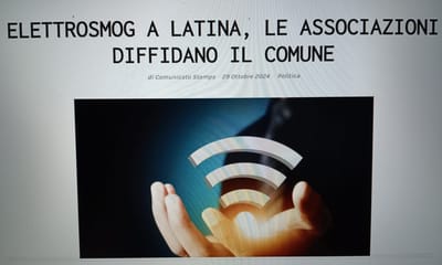 ELETTROSMOG A LATINA, L'ASSOCIAZIONE C.C.E. DIFFIDA IL COMUNE