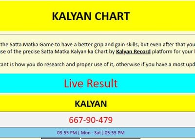 Kalyan Matka Jodi Chart: An Insightful Satta Matka Tool to Improve Your Gaming
