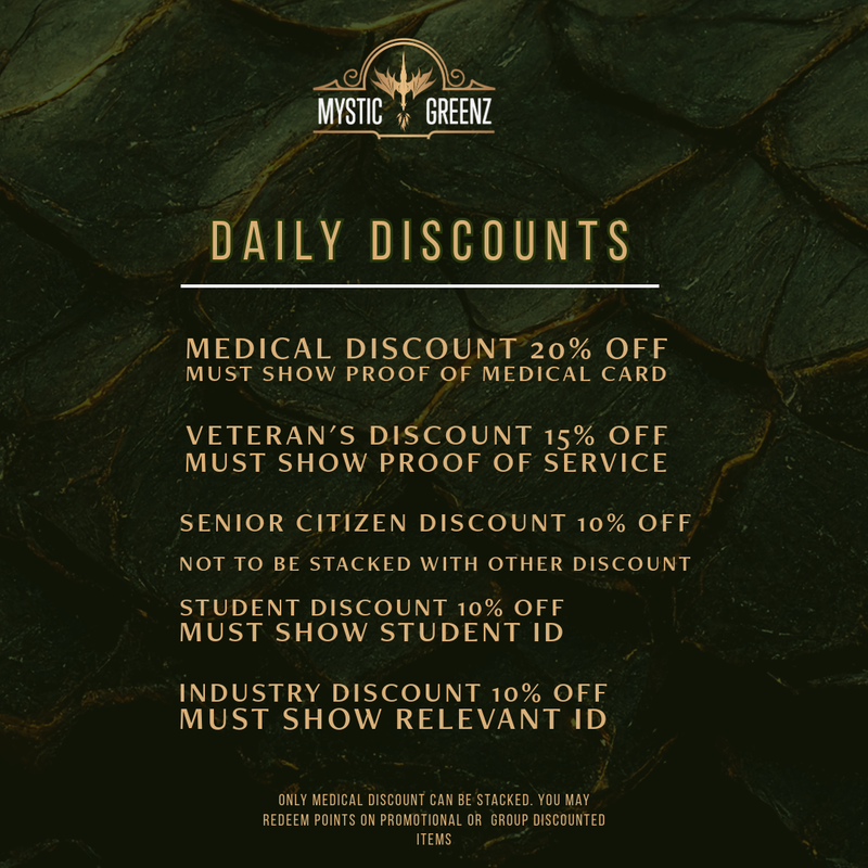 Mystic Greenz Daily Discounts