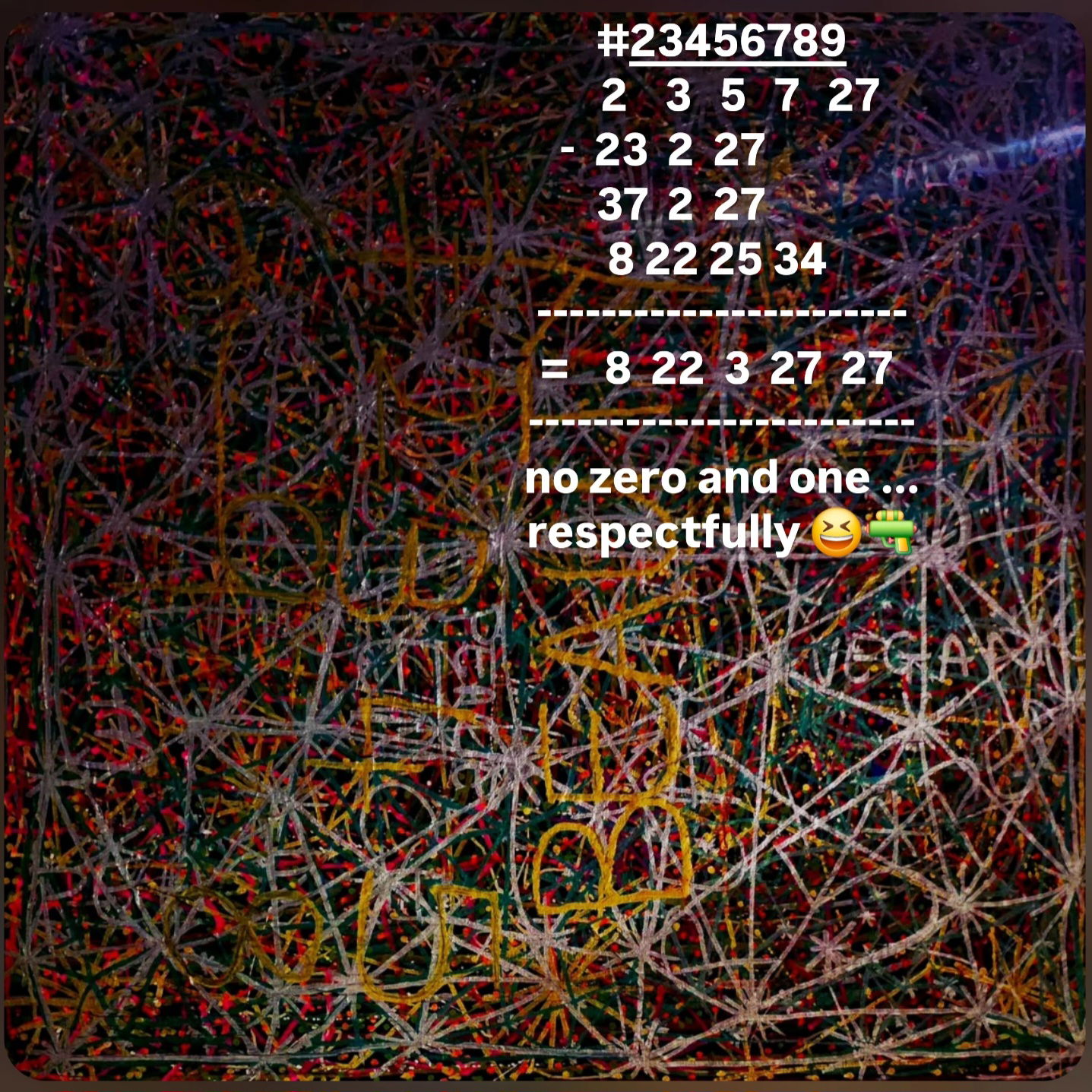 nkolika peace OKOYE art maths .x. my personal maths without zero and one (0&1). respectfully ... of course.