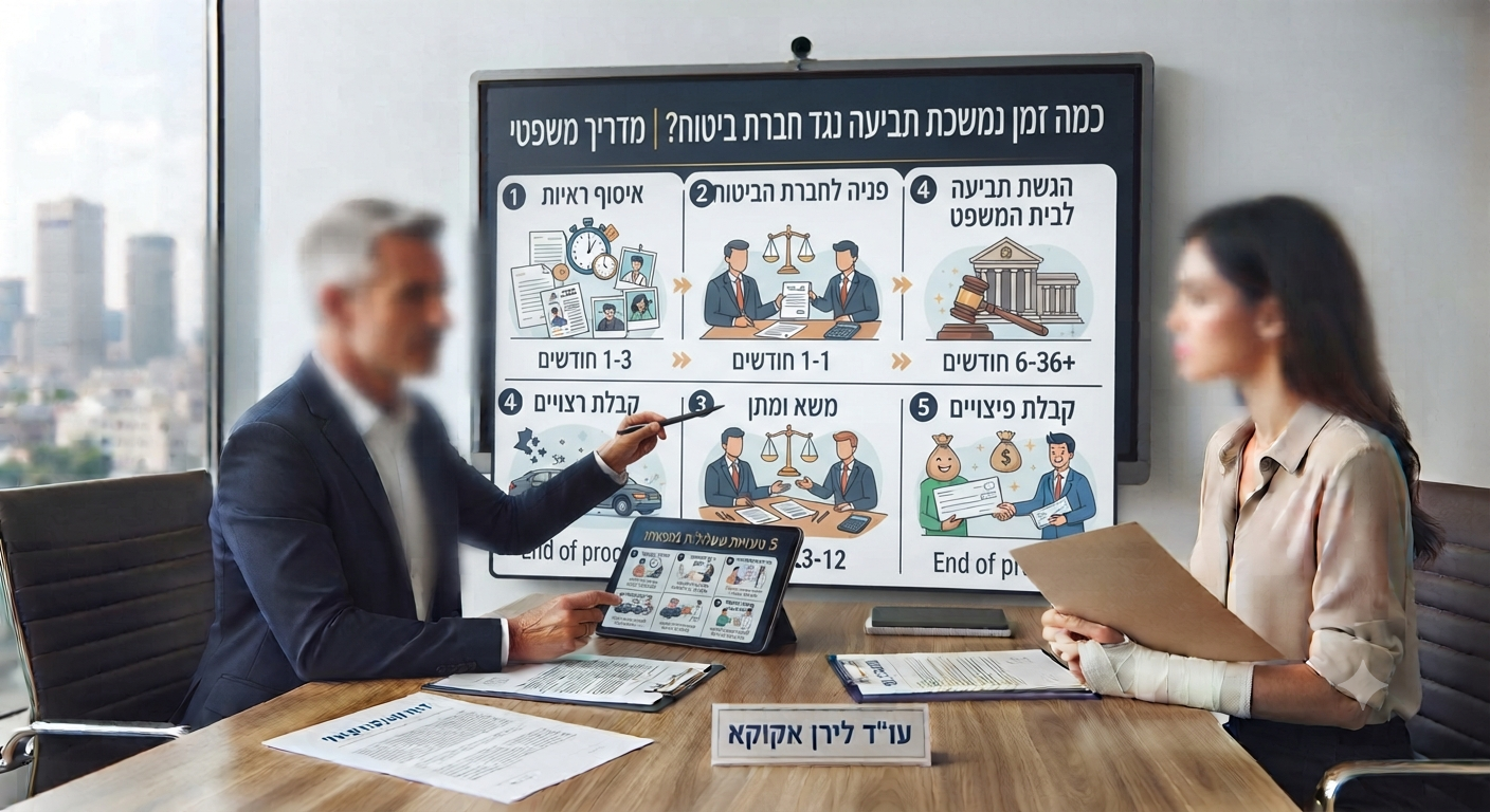 כמה זמן נמשכת תביעה נגד חברת ביטוח? | מדריך משפטי