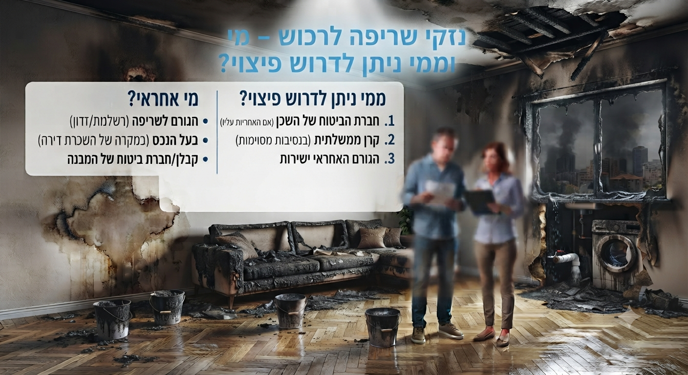 נזקי שריפה לרכוש – מי אחראי וממי ניתן לדרוש פיצוי? | עורך דין נזקי רכוש