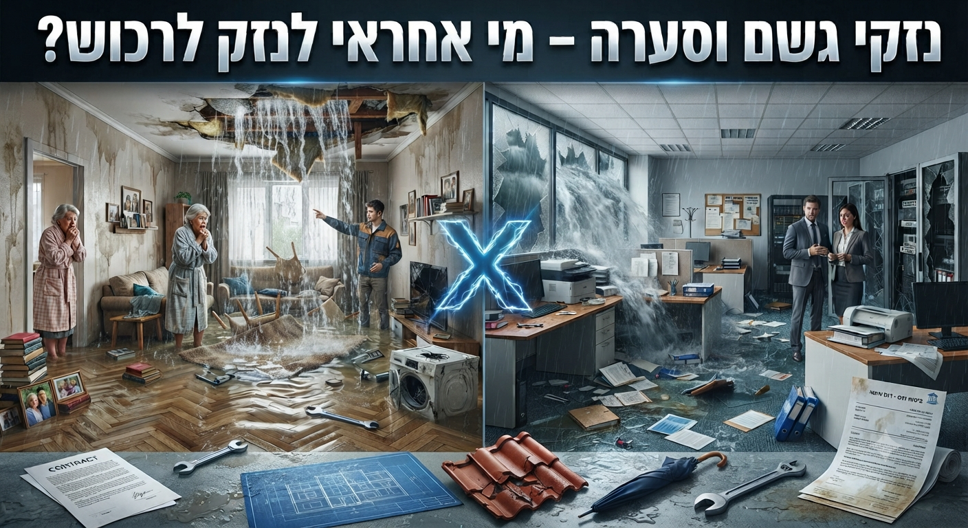 נזקי גשם וסערה – מי אחראי לנזק לרכוש? | עורך דין נזקי רכוש