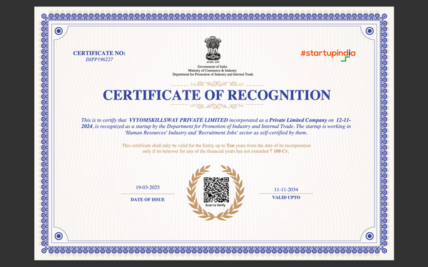 Startup Certificate