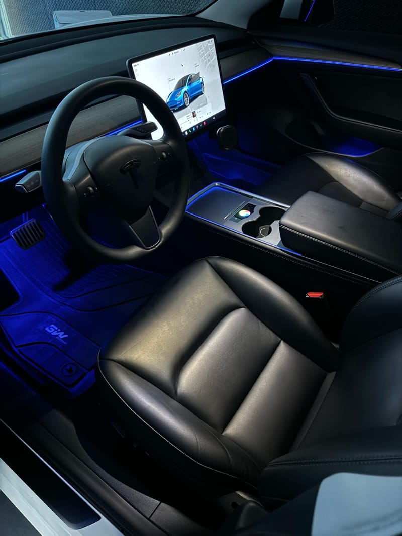 Telsa model 3 with touch screen control