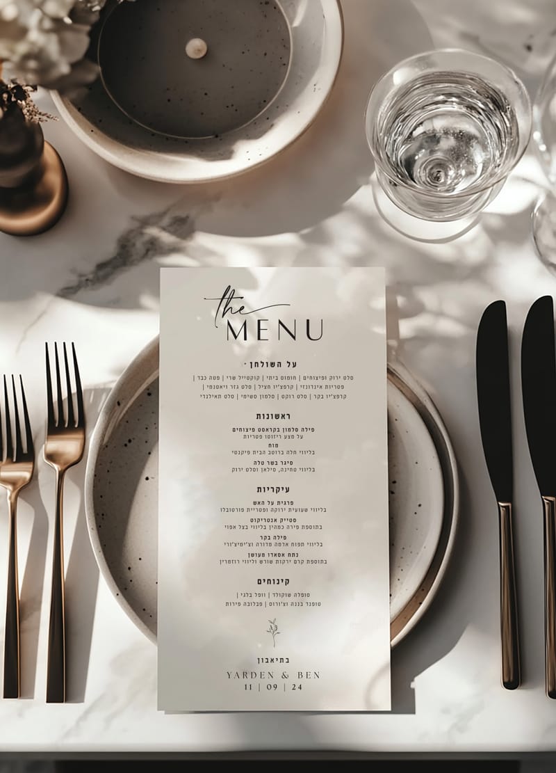Menus for events