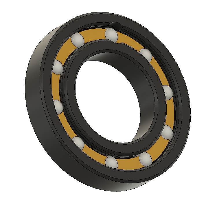 Roulement imprimable en 3D, avec billes en acier