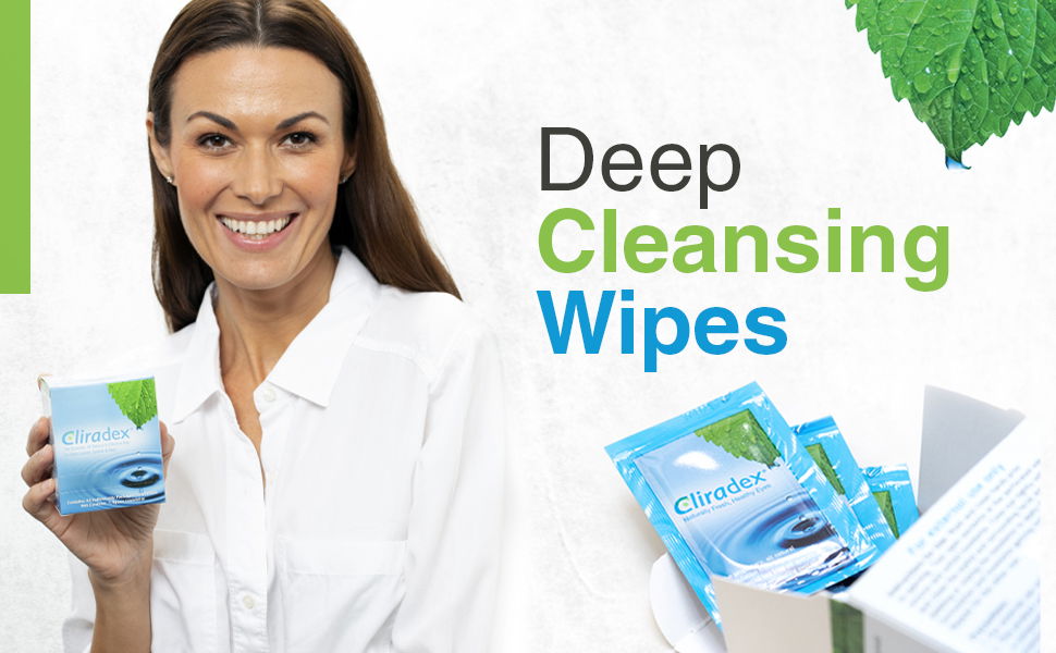 Experience natural eyelid hygiene with Cliradex Starter Kit