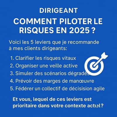 Piloter les risques en période d’incertitude : les 5 leviers d’un dirigeant lucide