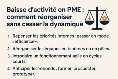 Baisse d’activité en PME : comment réorganiser sans casser la dynamique ?