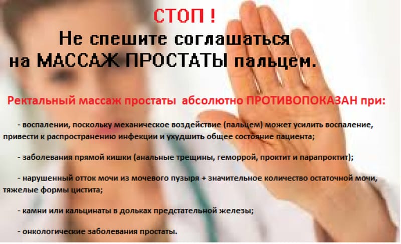 Когда ЗАПРЕЩЕНО делать ректальный массаж простаты, то есть -пальцем.