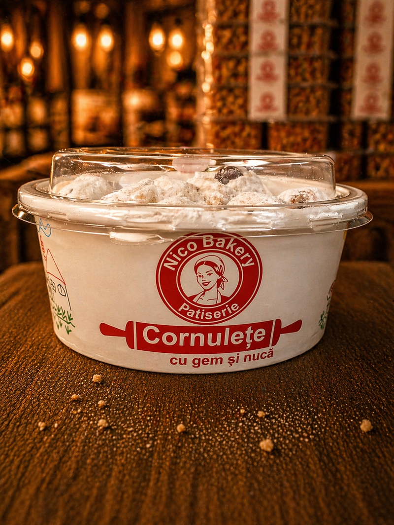 Cornulețe cu gem și nucă – 250 g