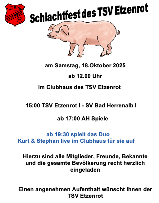 Aus dem Verein: Schlachtfest 2025