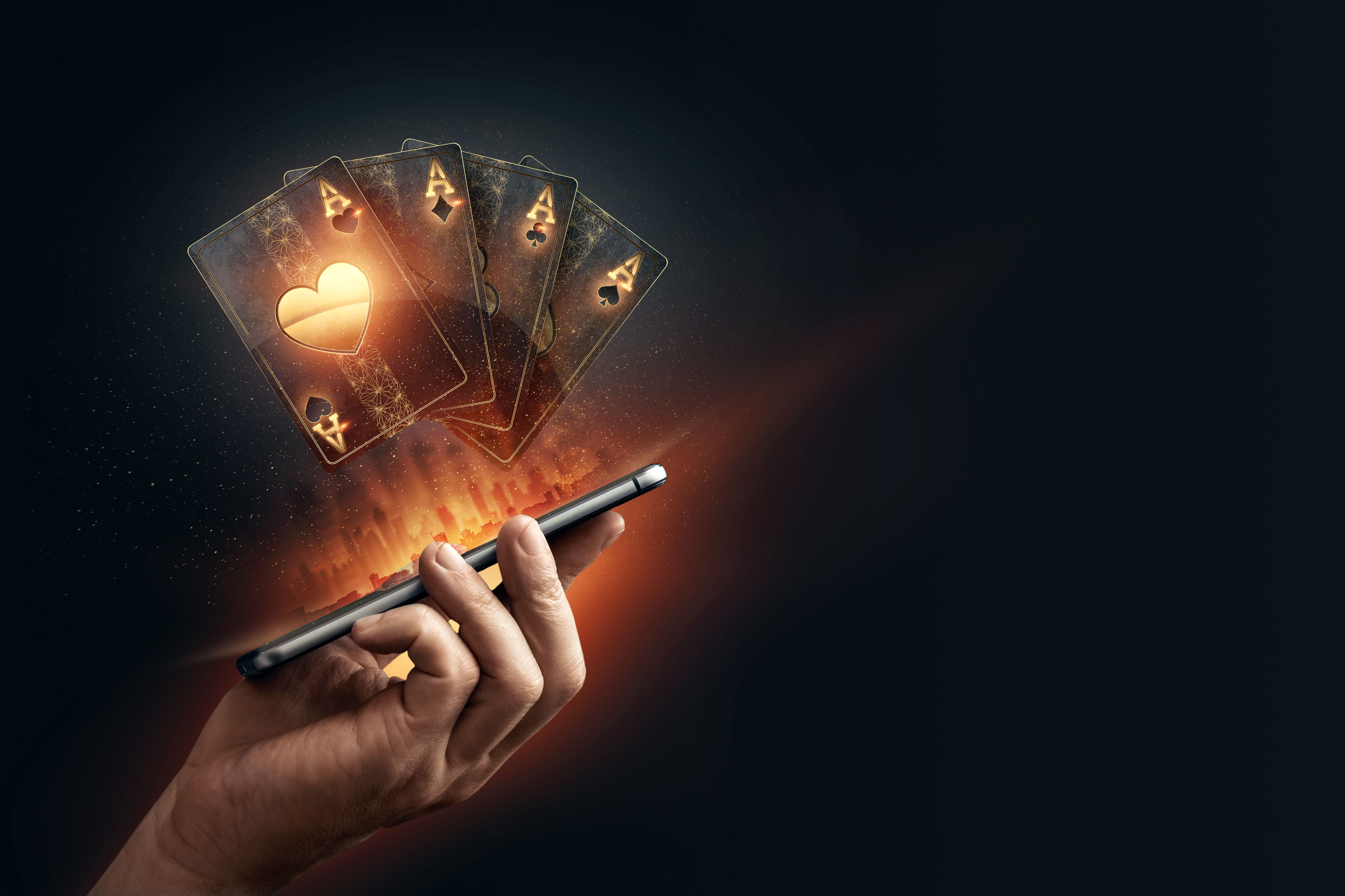 Online casino experience on a mobile phone device