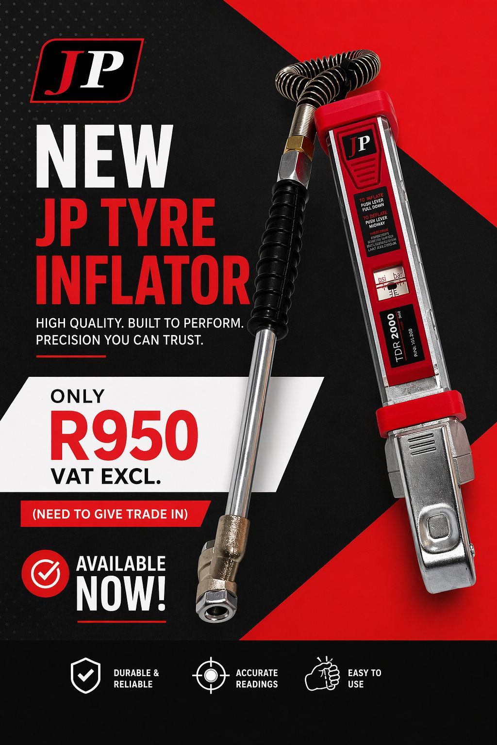 NEW JP TYRE INFLATOR