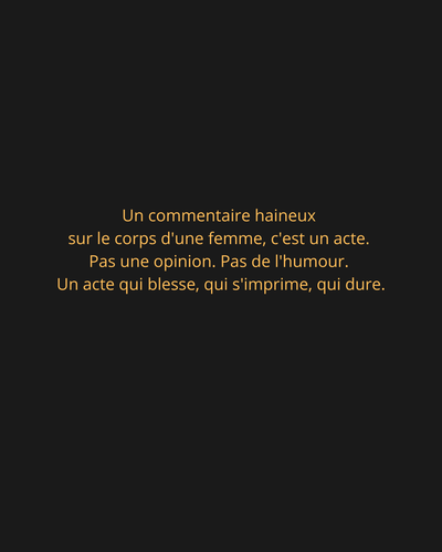 Le regard des autres ne définit pas votre corps