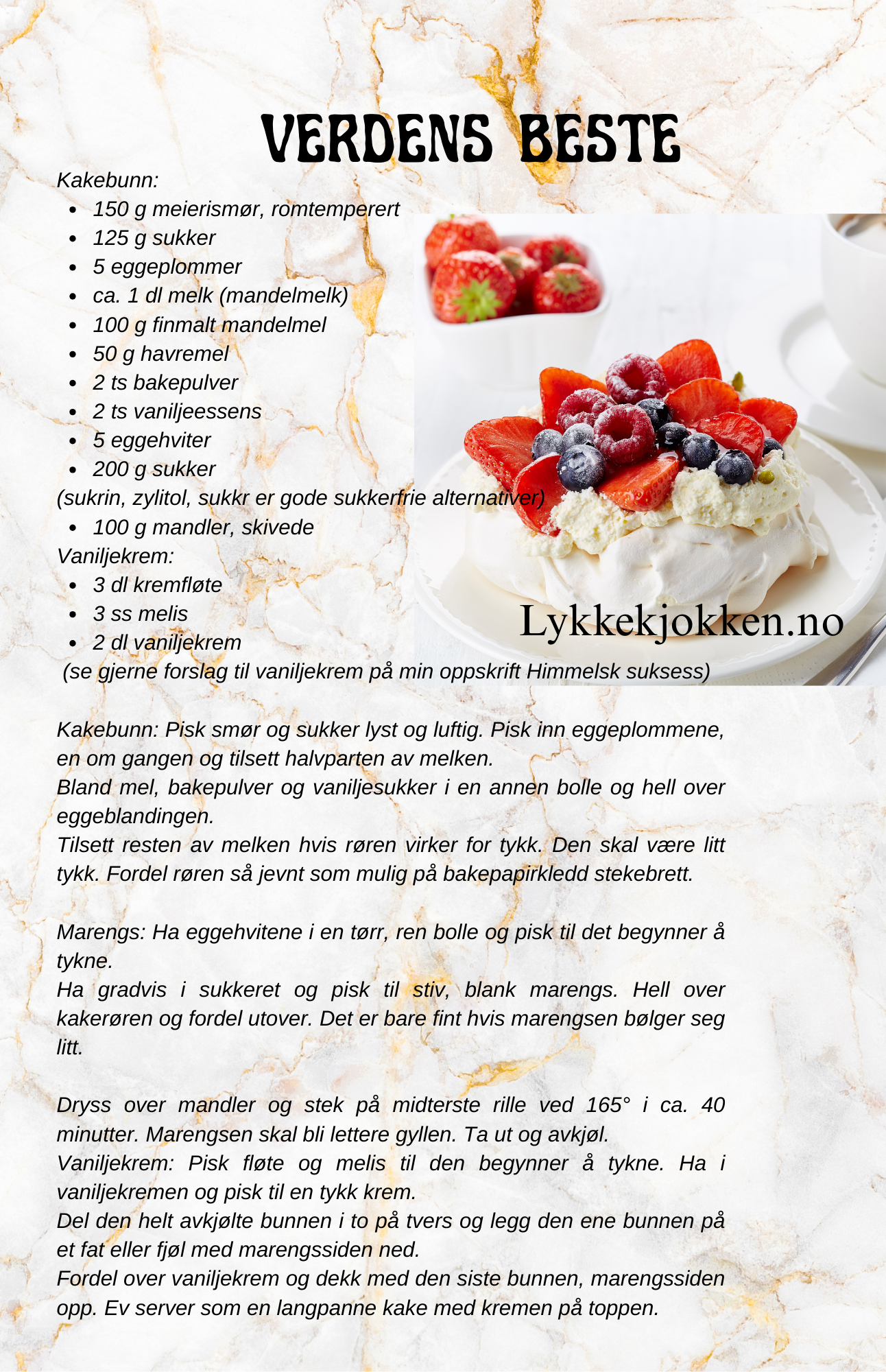 Glutenfri Kvæfjorkake