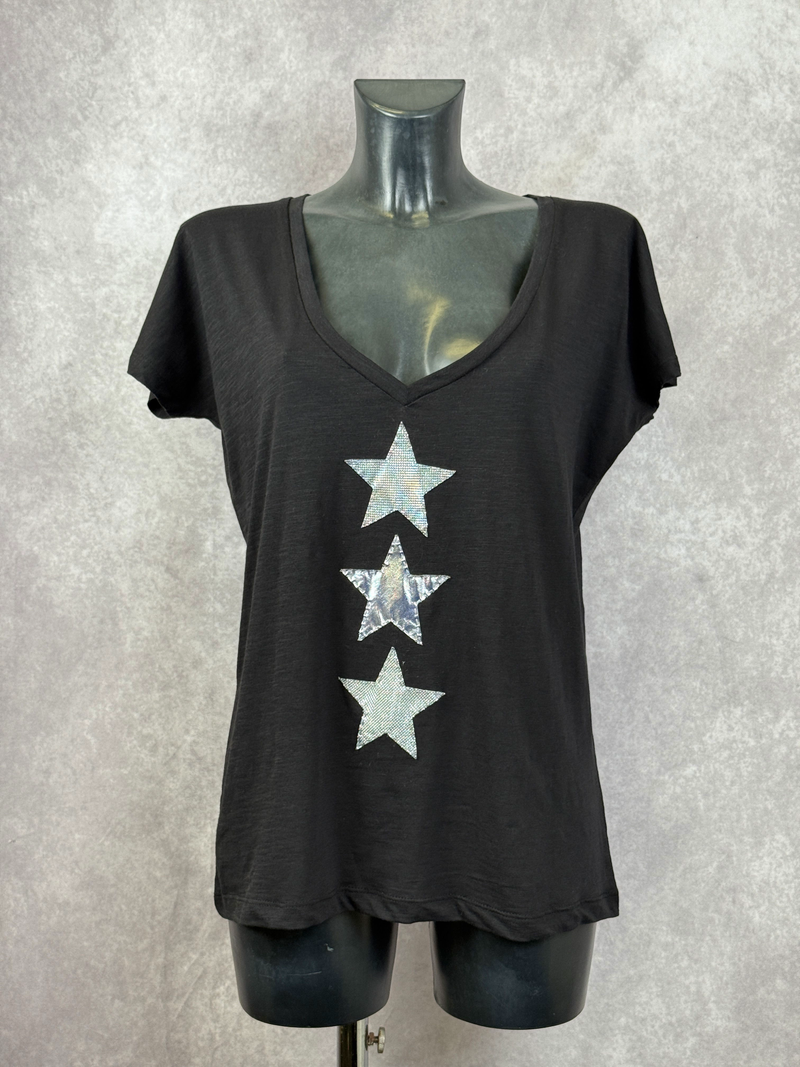 T-Shirt 3 Stelle — Nero