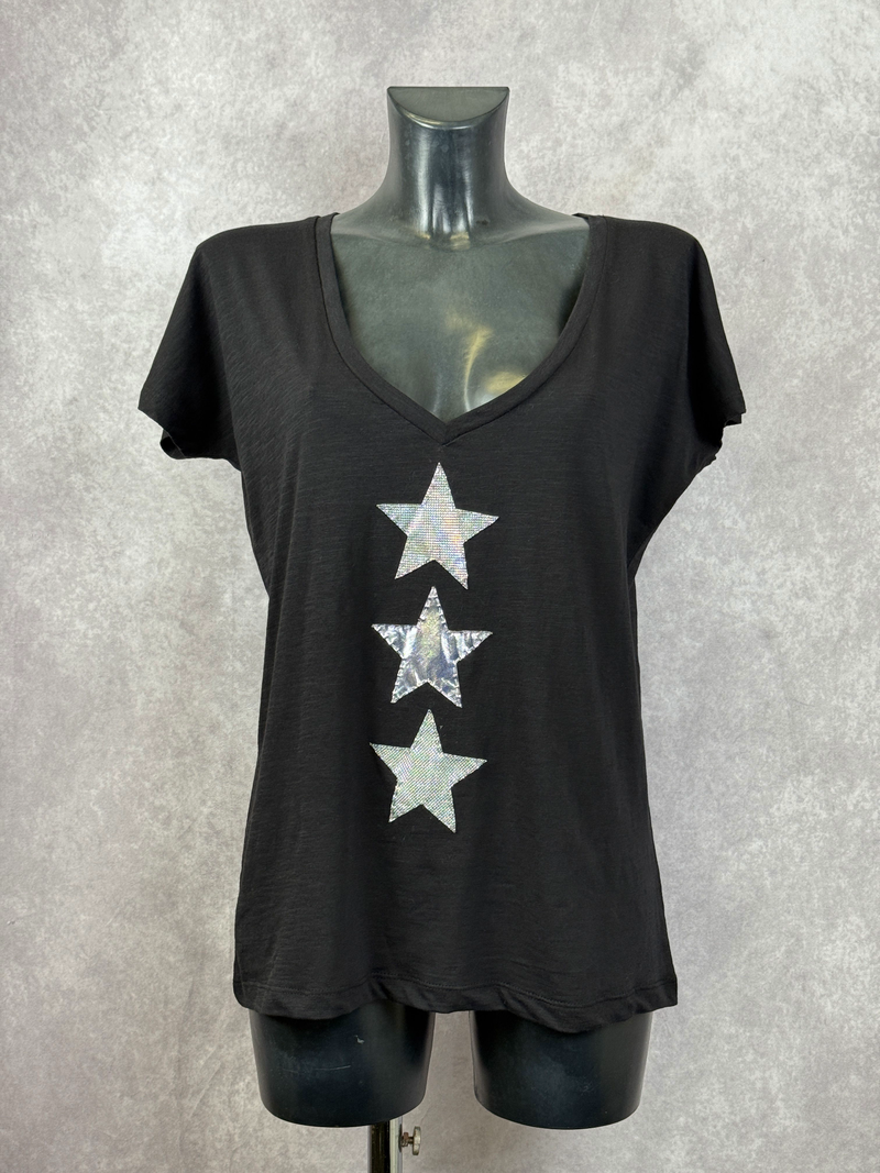 T-Shirt 3 Stelle — Nero — foto 2