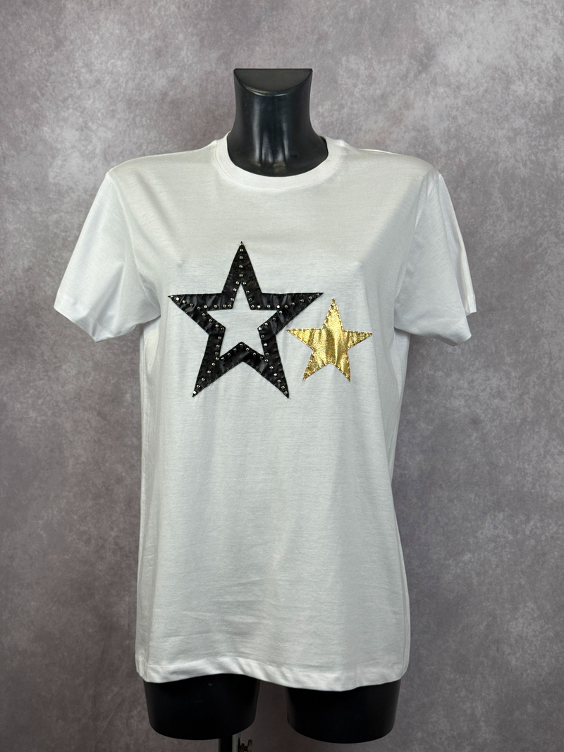 T-Shirt 2 Stars — Bianco — foto 2