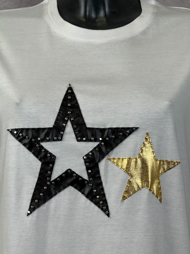 T-Shirt 2 Stars — Bianco — foto 3