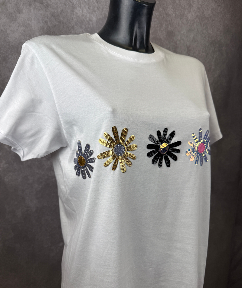T-Shirt Fiorellini — Bianco — foto 2