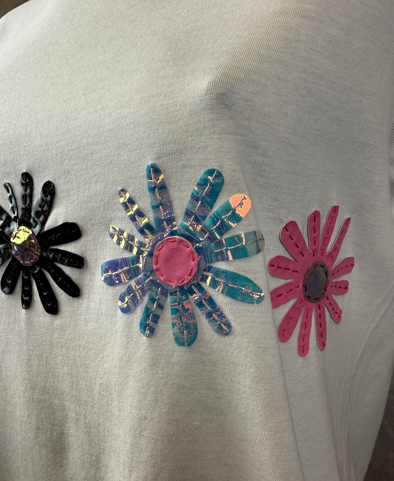 T-Shirt Fiorellini — Bianco — foto 4