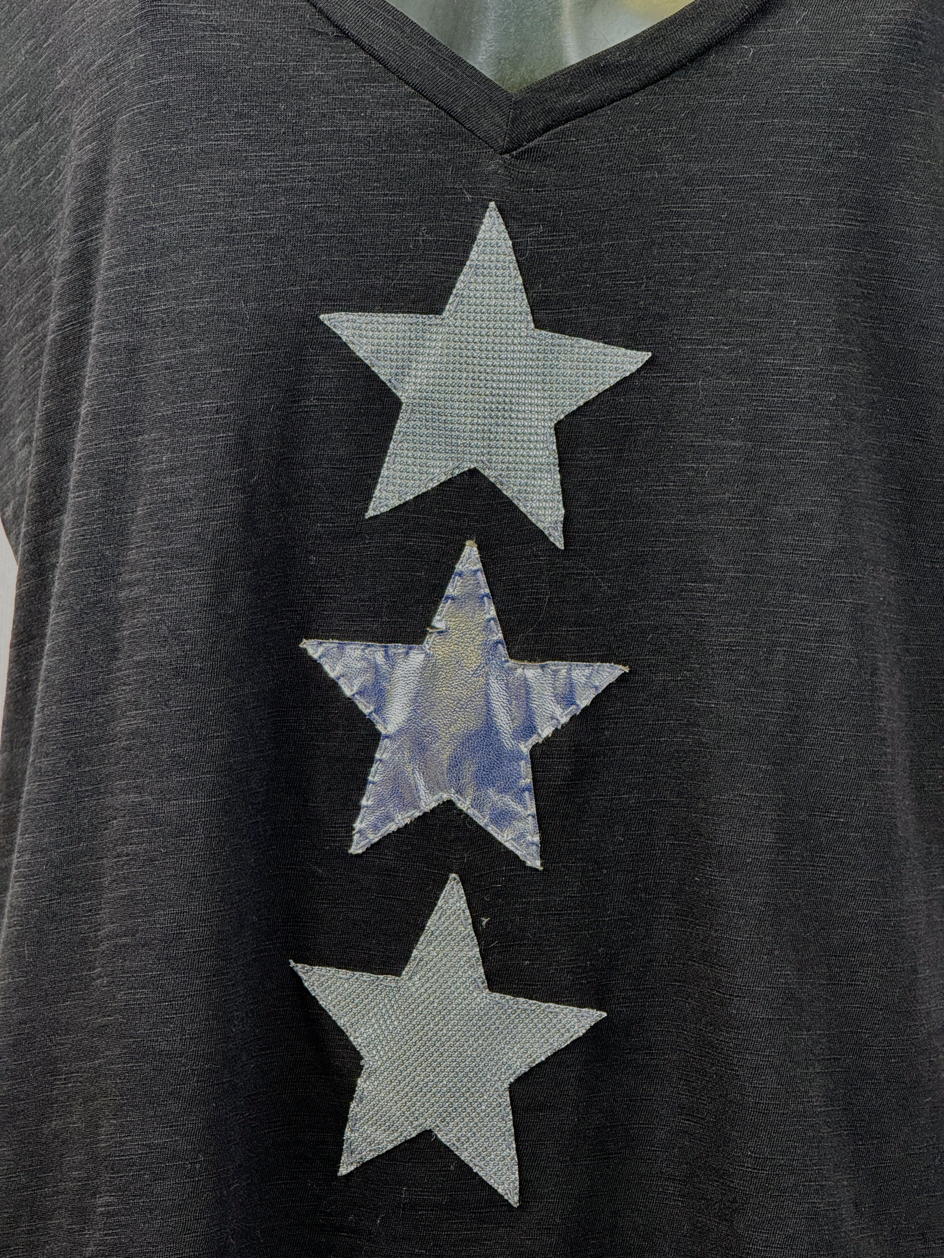 T-Shirt 3 Stelle — Nero — foto 3