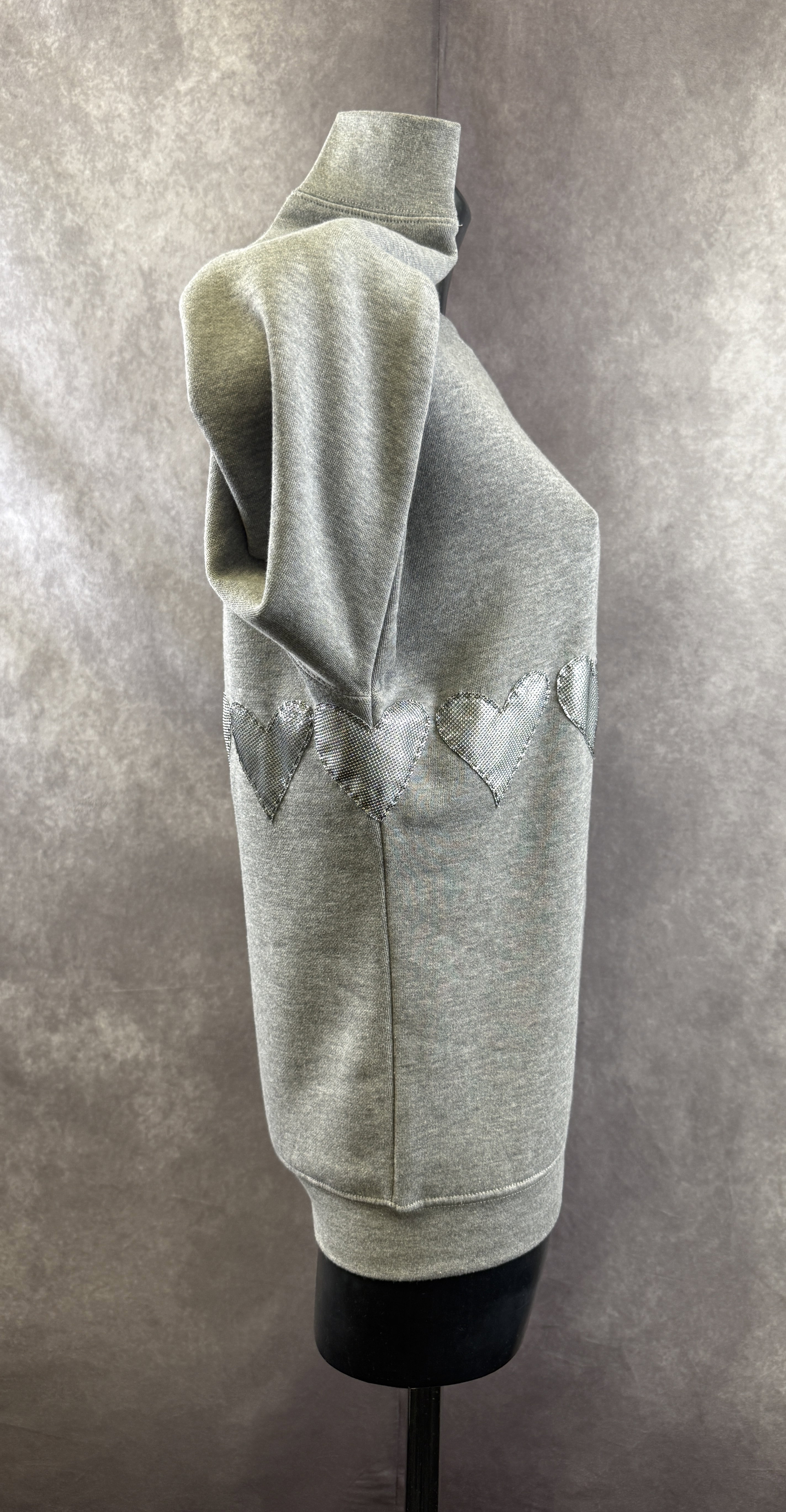 Felpa Giro Cuori — Grigio Mélange — foto 2