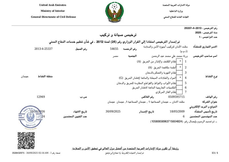 اعتماد الدفاع المدنى