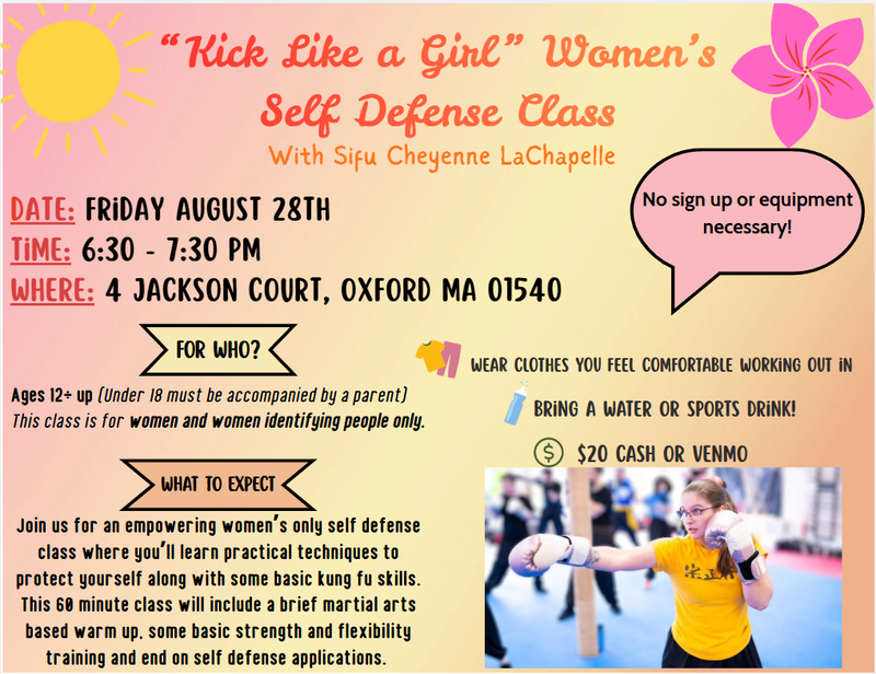 KICK LIKE A GIRL - Womens Self Defense Class