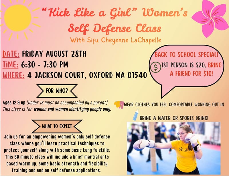 KICK LIKE A GIRL - Womens Self Defense Class
