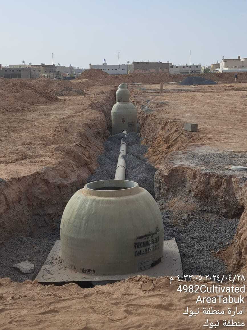 تنفيذ شبكة الصرف الصحي بمخطط الغد مدينة تبوك 