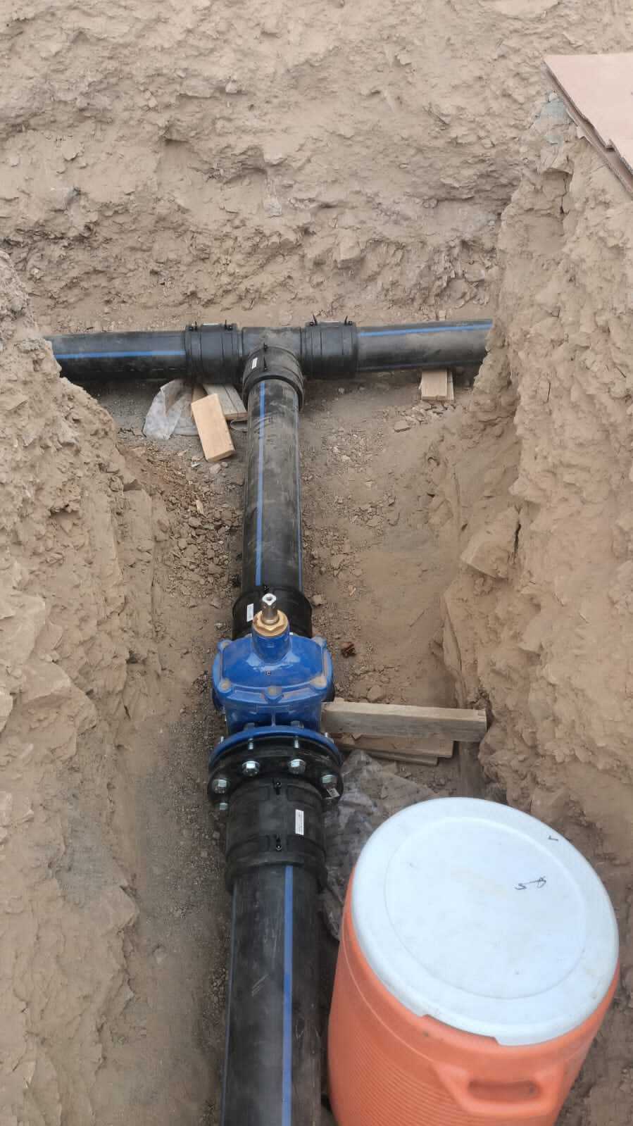 تنفيذ شبكة الصرف الصحي بمخطط الغد مدينة تبوك 