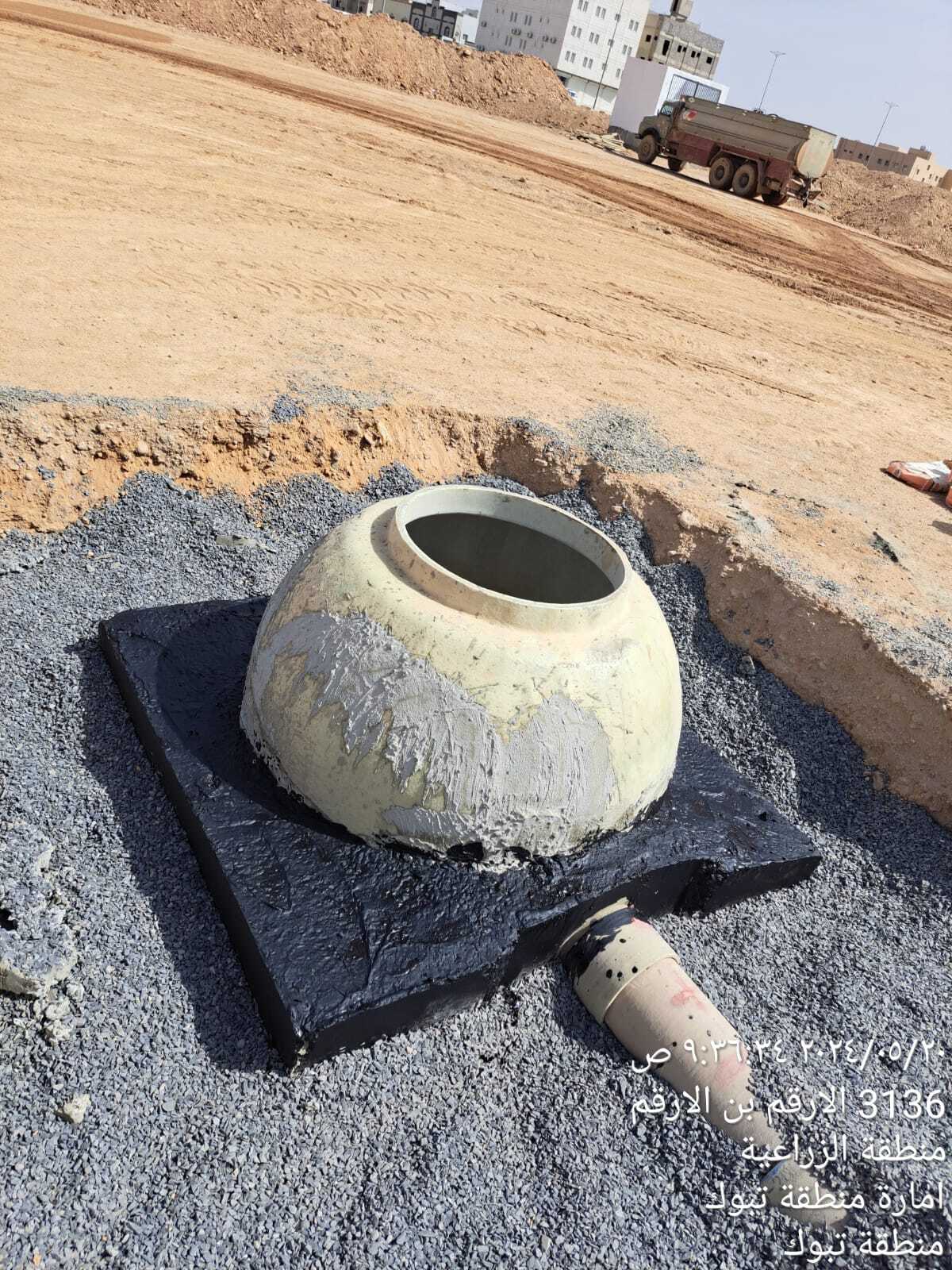 تنفيذ شبكة الصرف الصحي بمخطط الغد مدينة تبوك 