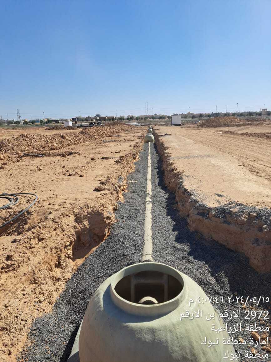 تنفيذ شبكة الصرف الصحي بمخطط الغد مدينة تبوك 