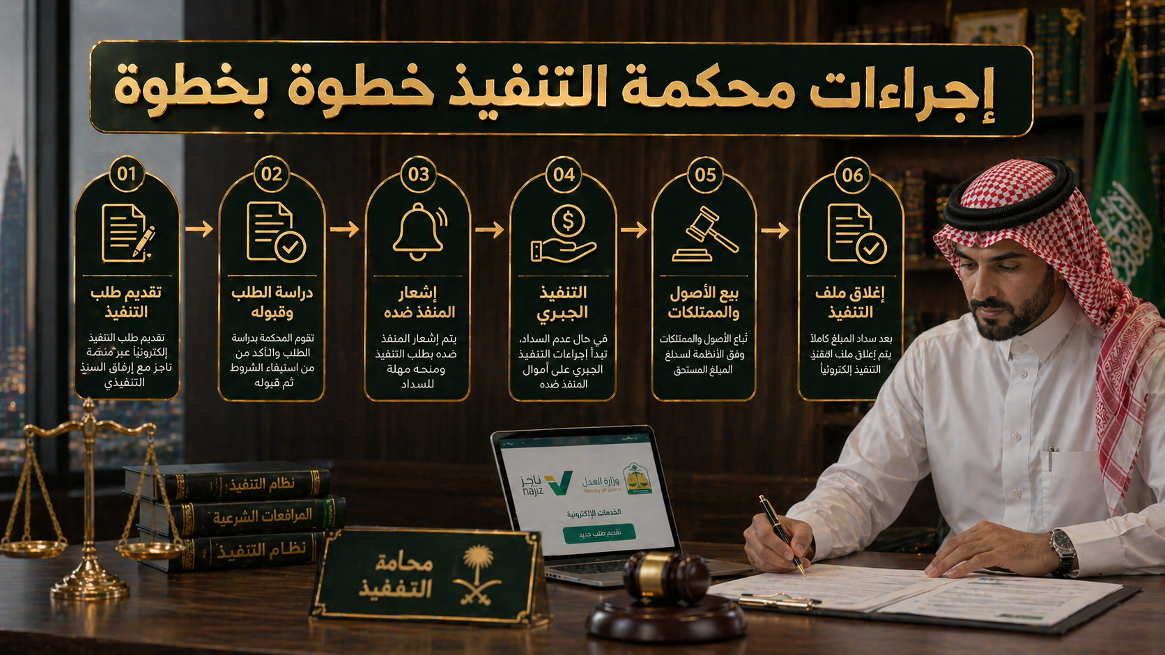 إجراءات محكمة التنفيذ خطوة بخطوة من التقديم حتى التنفيذ