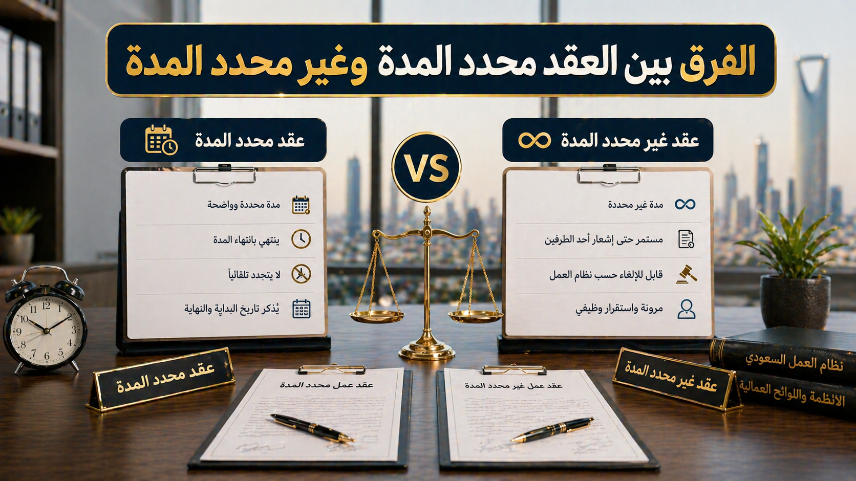 الفرق بين العقد محدد المدة وغير محدد المدة وأيهما أفضل