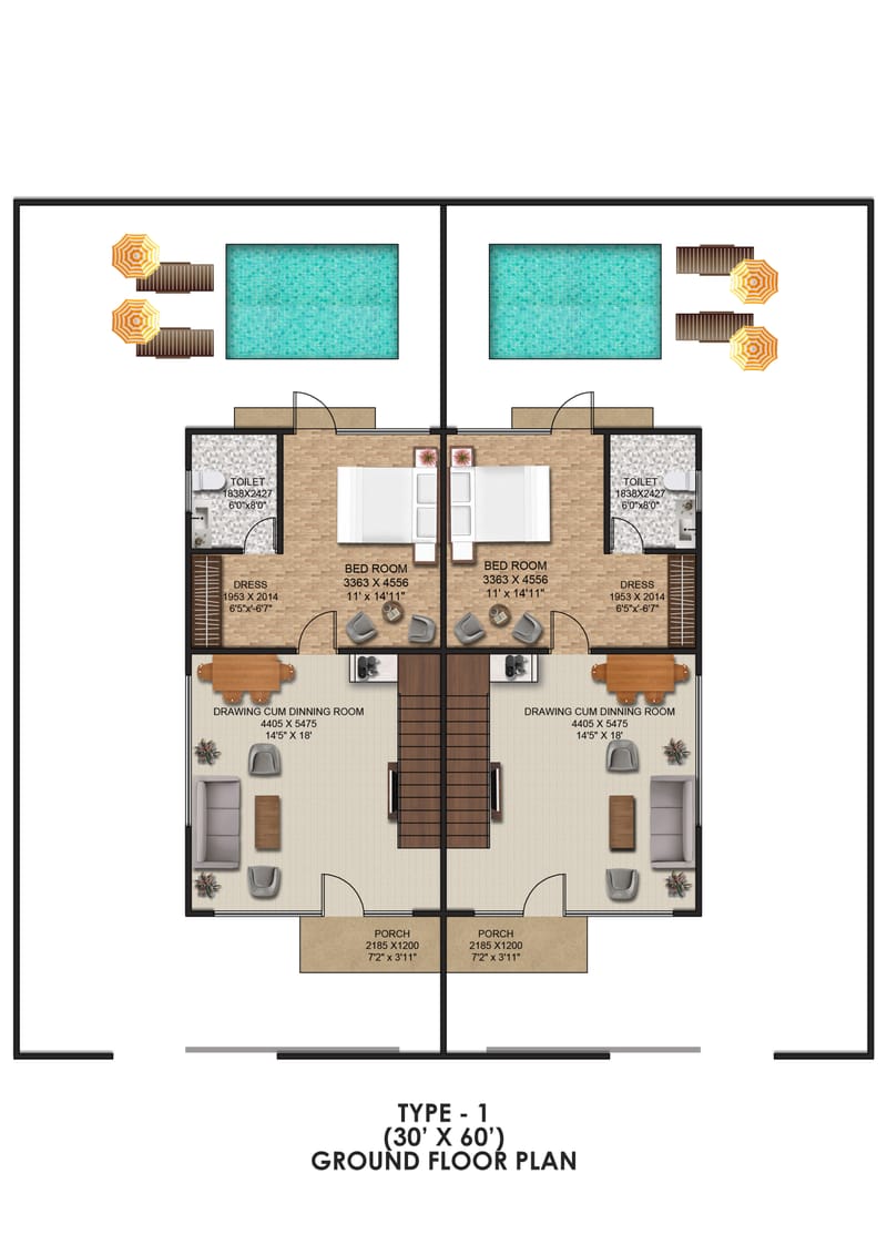 Type I (2 BHK Pool Villa)