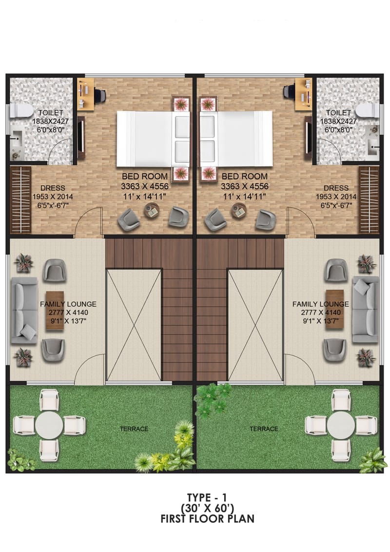 Type I (2 BHK Pool Villa)