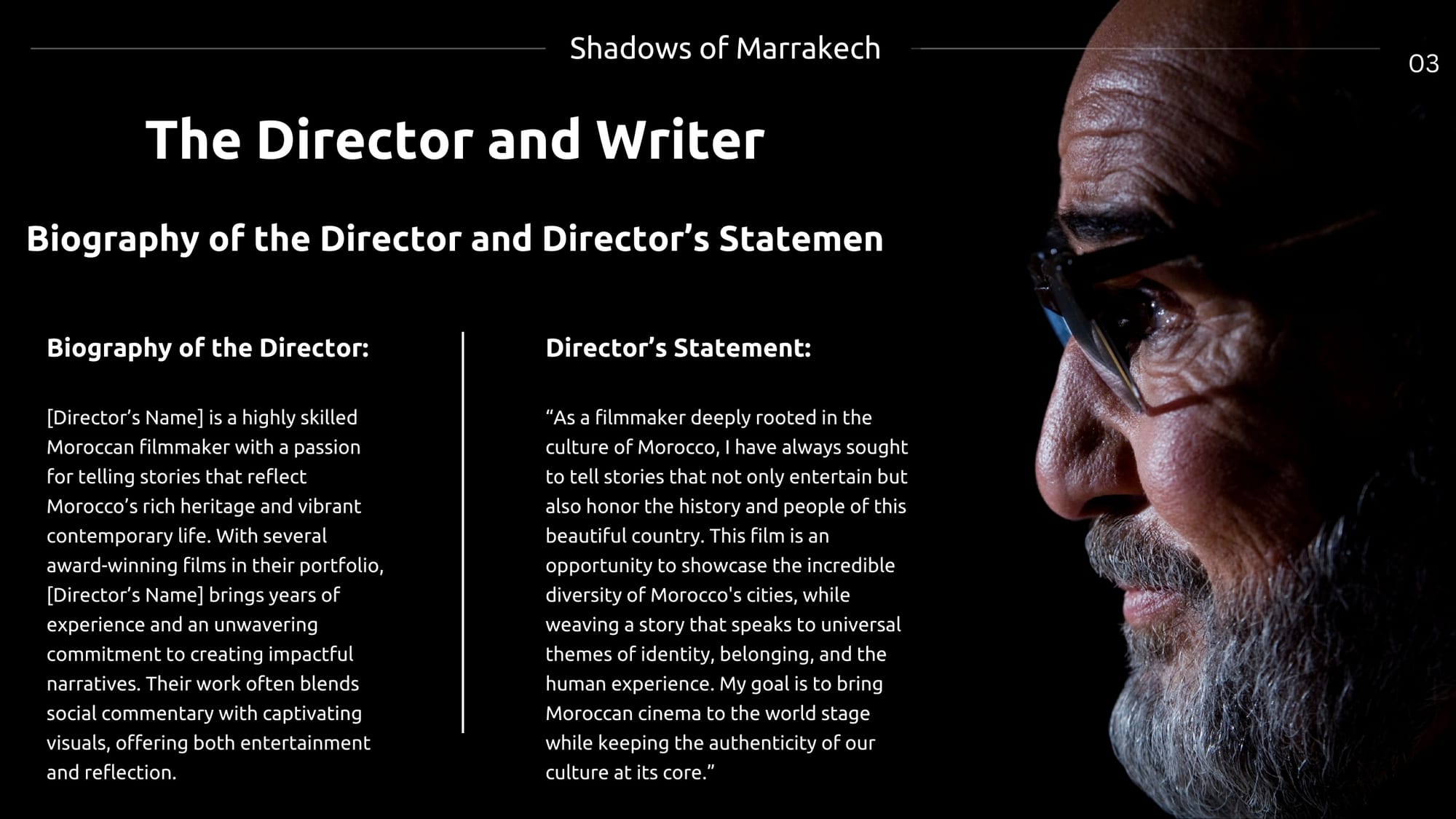 Shadows of Marrakech - Pitch deck