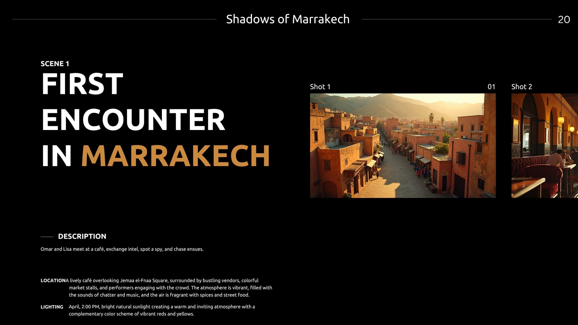 Shadows of Marrakech - Pitch deck