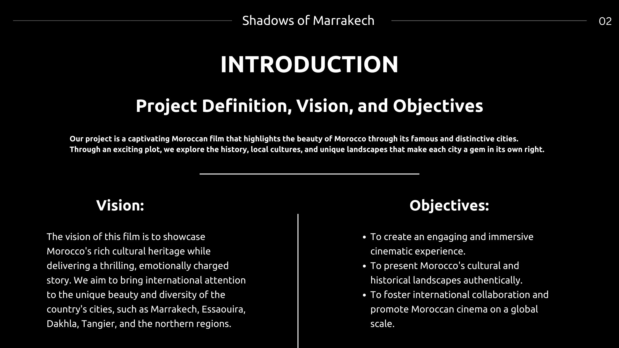 Ombres de Marrakech - Pitch deck