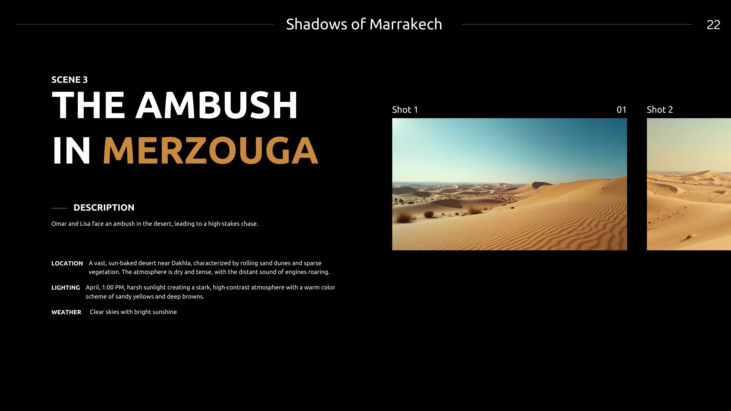 Ombres de Marrakech - Pitch deck