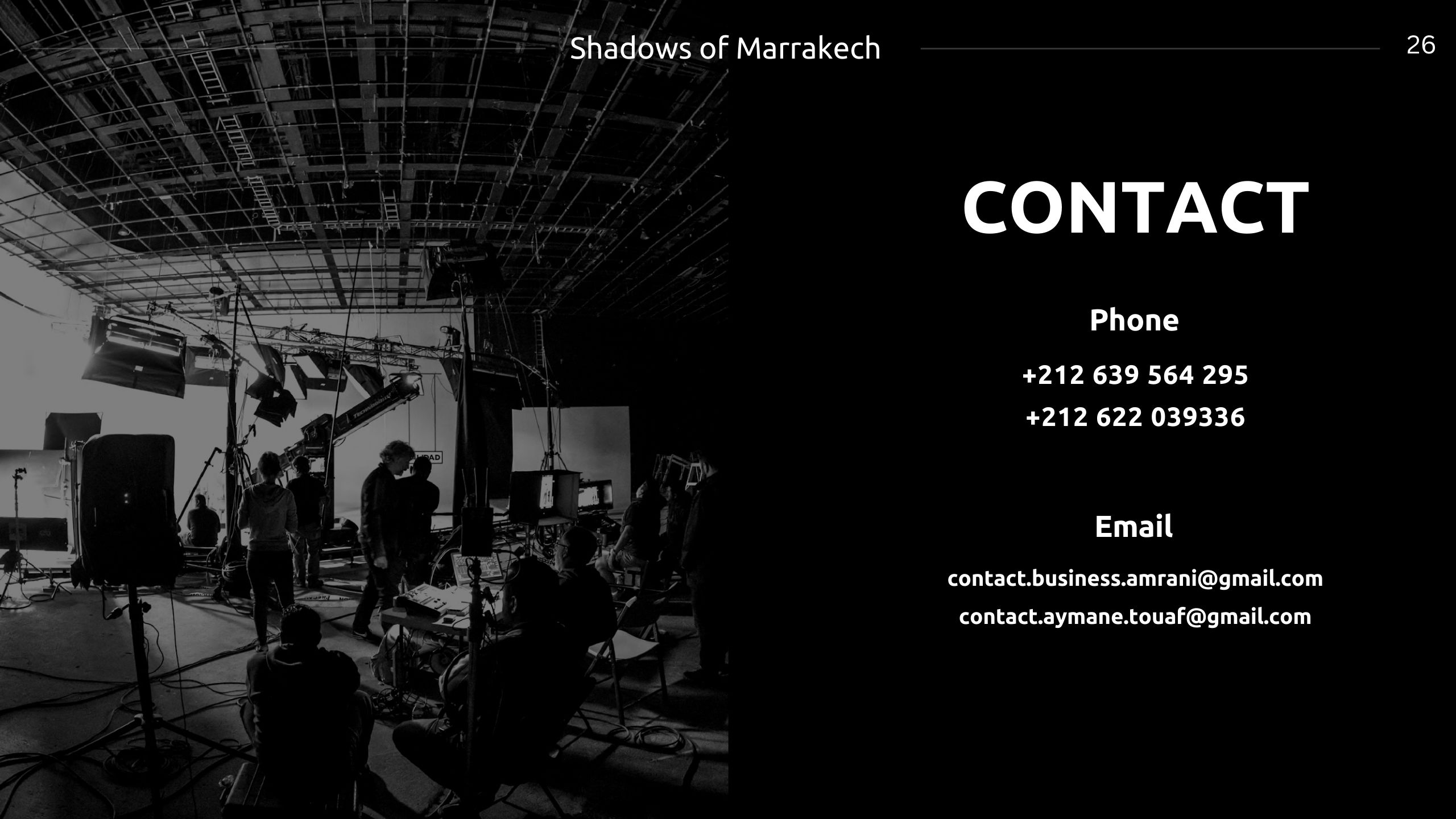 Ombres de Marrakech - Pitch deck